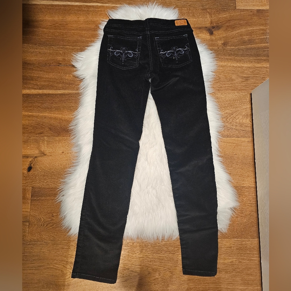 Vintage Low Rise Corduroy Black Straight Leg Pants